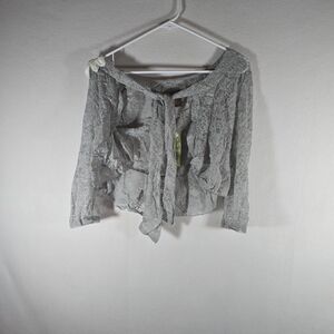 Copper Key Womens Small Grey Blouse, New Long Sleeve